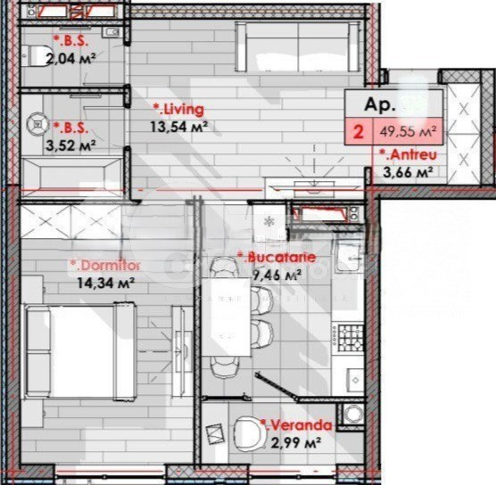 Apartament, Râșcani, CALEA MOȘILOR